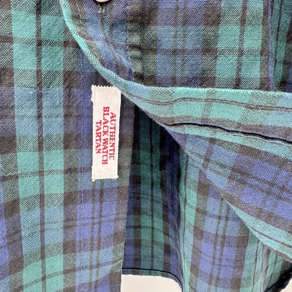 Vintage Pendleton Shirt Mens L Green Blackwatch Tartan Flannel Long Sleeve Wool - Picture 6 of 10